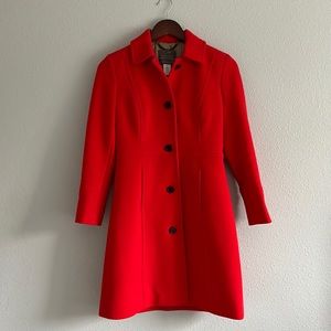 Red J.Crew Lady Day coat sz 00P